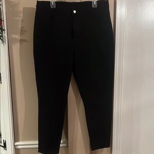 Plus size black straight leg skinny jean
